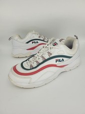 Fila Ray Low Trainers Sneakers mens UK 9 White green red stunning