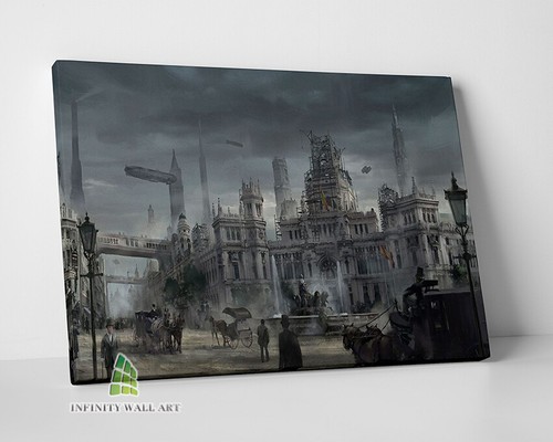 Futuristic steampunk city - futuristic,
