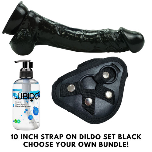 Black strap dildo sex toy - dildo,