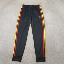 Adidas Mens Tracksuit Bottoms Small Black Rasta Ghana Jamacia Originals Pants