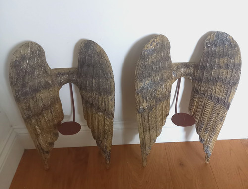 Vintage large rustic tarnished