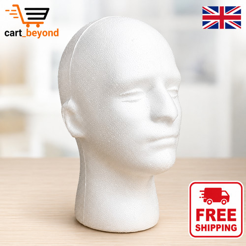Male mannequin head foam wig - male,