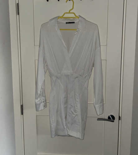 Zara white collared long - zara,