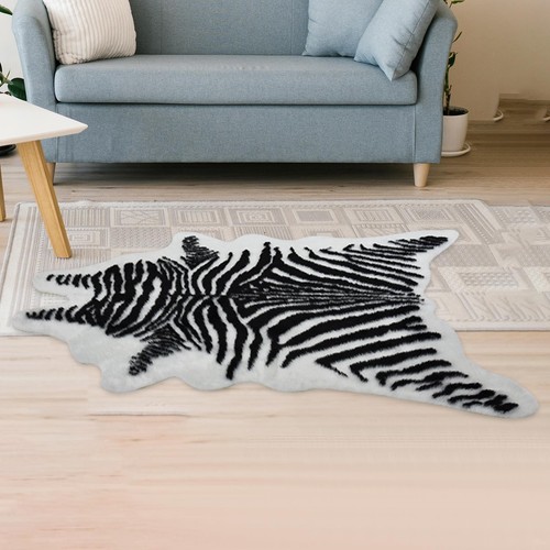 Faux zebra print rug - rug, home
