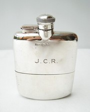 1923 STERLING SILVER HIP FLASK