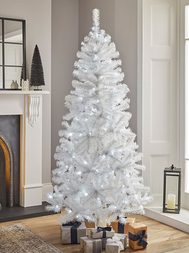 6ft white pre lit - white, christmas