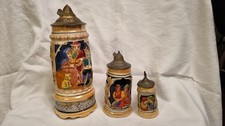 3x German  Steins, Largest Is