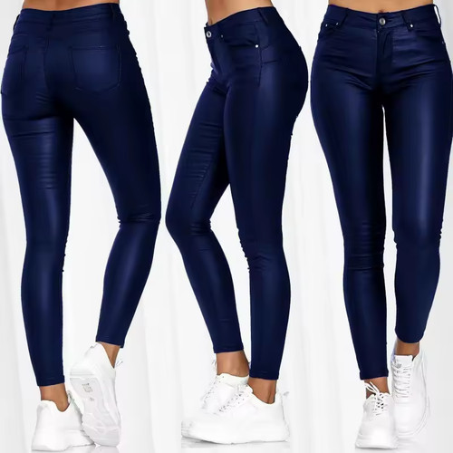 Women navy faux leather - faux,