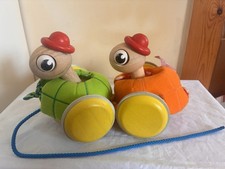 Pull Along Toy Wooden Snails