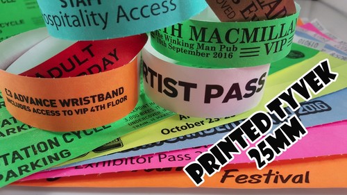 Printed tyvek wristbands 100 - printed,