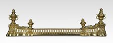 19th Century Adjustable French Gilt-Brass Fireplace Fender | Pierced Gallery