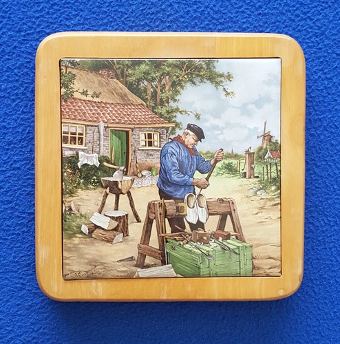 Framed dutch delft tile of - delft,