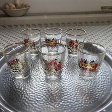6 Vintage Shot Glasses With