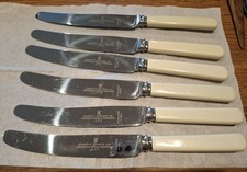 Set Of 6 Francis Howard Stainless Steel Knives Aberdeen Works Sheffield Vintage