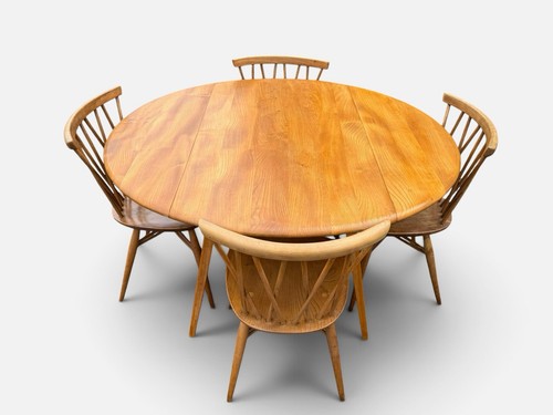Ercol table and candlestick - ercol,