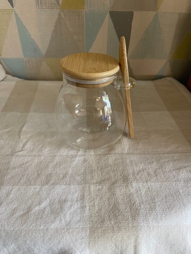 Glass honey pot - honey, with