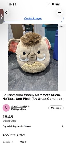 Squishmallow woolly mammoth - squishmallow,