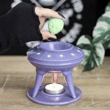 UFO Wax Burner with Lime Alien