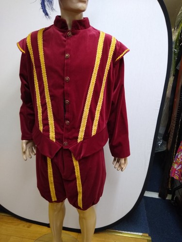 Elizabethan man costume maroon - elizabethan,
