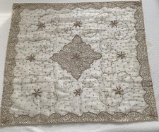 Turkish Antique Metal Thread Hand Made Embroidery Table Cloth / Wall Hanging