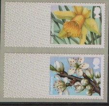 ERROR SPRING BLOOMS INVERTED 2nd CLASS COLLECTOR PAIR WILD DAFFODIL TOP POST GO