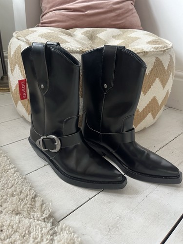 Mid calf black faux - calf,
