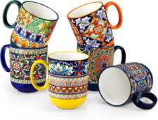 Boho Coffee Mugs Set of 6, 14
