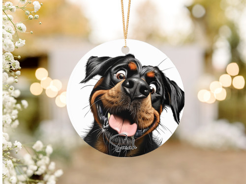 Cartoon rottweiler dog acrylic - rottweiler,