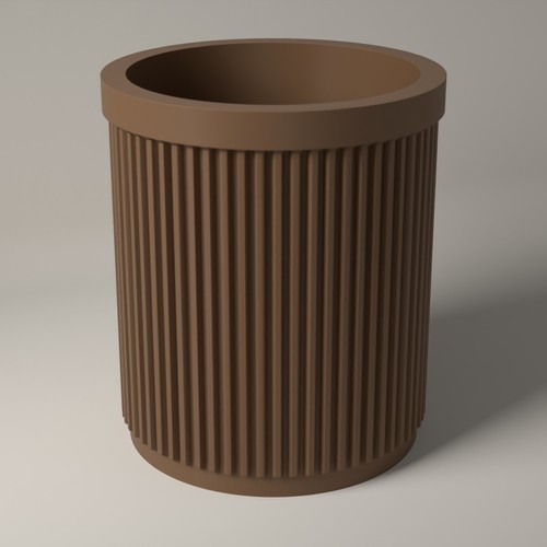 Ribbed pen pot - pen, cup