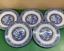 Barratts Willow Pattern Side 7" Plates 5 X Vintage  Staffordshire