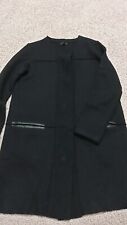 Banana Republic 100% Merino Wool Black Coat Jacket Woman XS Italian Fabric 