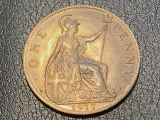 1917 George 5th Penny Near Uncirculated