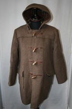 Vtg Original Geiger brown wool Duffle Coat England size large 42 mod revival