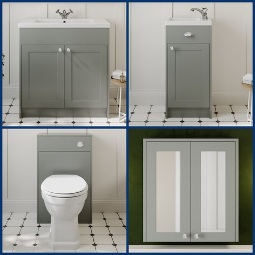 Grey traditional bathroom - grey,