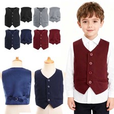 UK Boys 4 Button Solid Color