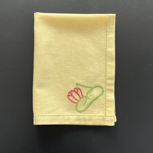 Vintage yellow linen - yellow,