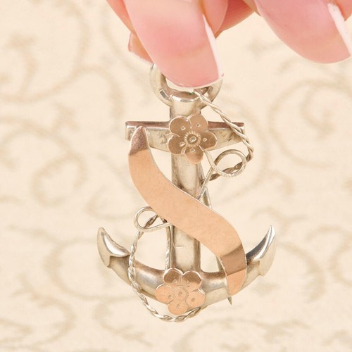 Antique anchor pendant - pendant, /