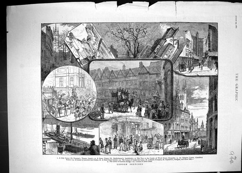 Old print 1881 london - print,