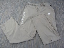 Adidas Trousers Mens Medium London 2012 Beige Belted Lightweight Casual Olympics