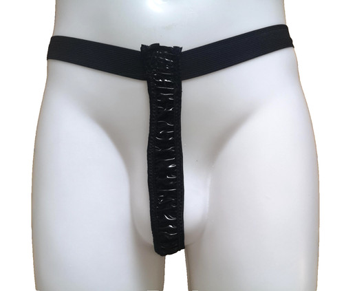 Pvc pants jock thong - jock, black