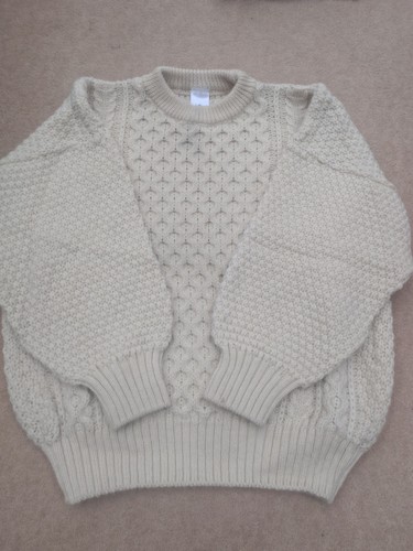 Arran style cream cable jumper - arran,