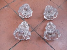 Antique screw in flower glass cupboard to drawer knobs x 4.