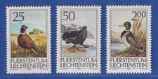 Liechtenstein 1990 Hunting Pheasant Black Rooster Mi. No. 997-99 Complete Lot **