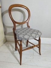 Balloon back Chair Tree Upholstery Grey Antique FREE POSTAGE 