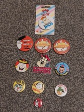 11 x BEANO/DANDY PIN BADGES..1988..1 NEW ON CARD