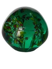 Vintage Rounded Green Glass