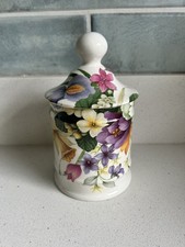 James Kent Hadida Bathroom Collection Ceramic Lidded Pot Holder Floral