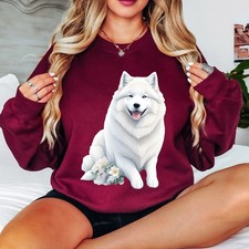 Samoyed Dog Floral Pet Animals