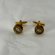 Vintage Handmade Winchester .270 Rifle Cartridge Cufflinks – Brass & Gold Tone
