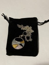 Malcolm Gray Ortak Scottish Sterling Silver & Enamel Pendant Necklace (12.79g)